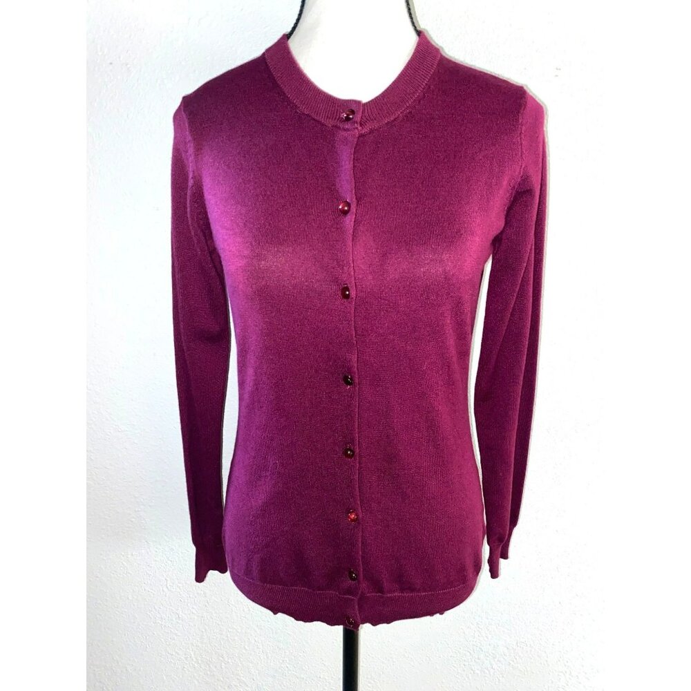 Cielo Long Sleeve Button Down Cotton/Nylon/Silk Blend Cardigan Sweater Size S